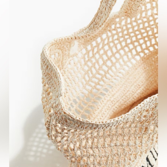 Milano Beige Crochet Tote Bag - Picture 2 of 4